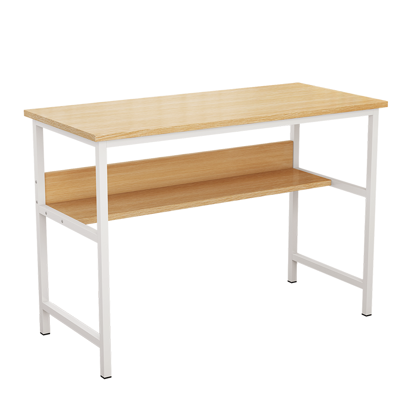 帅力电脑桌 书房板式简约家用笔记本书桌子带书架100*50原色SL17041D