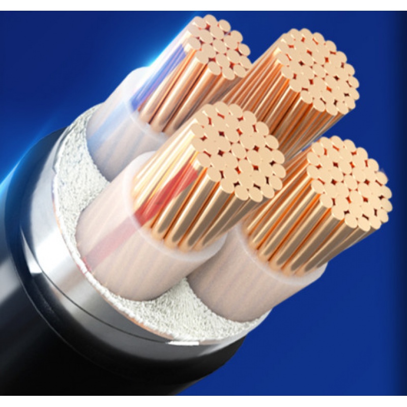 扑哩扑剌yjv电力电缆四线铜4芯6 10 16 25 35 50 95平方铜芯电缆线