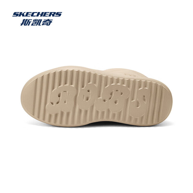 斯凯奇（Skechers）女士时尚厚底增高防滑加绒棉鞋中筒靴冬季新品耐滑保暖时尚 自然色/NAT 37
