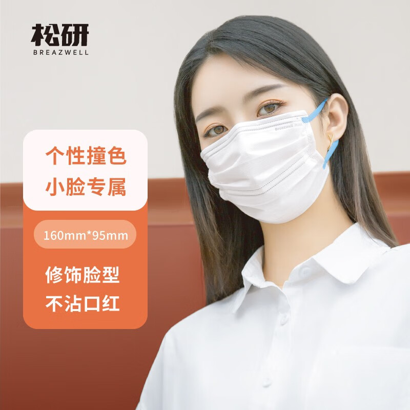 breazwell)彩虹口罩春夏款防晒白色一次性撞色个性定制彩色耳带绳时尚