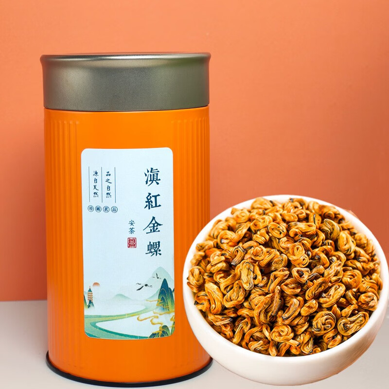 安荼  2024云南滇红金螺云南凤庆古树红茶蜜香金丝芽红螺罐装红茶