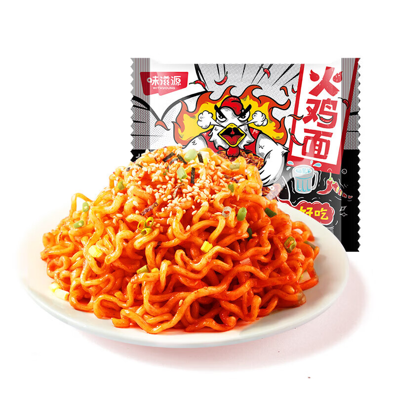 味滋源韩式火鸡面懒人速食袋装泡面方便速食干拌面 零食方便面 102gx10袋