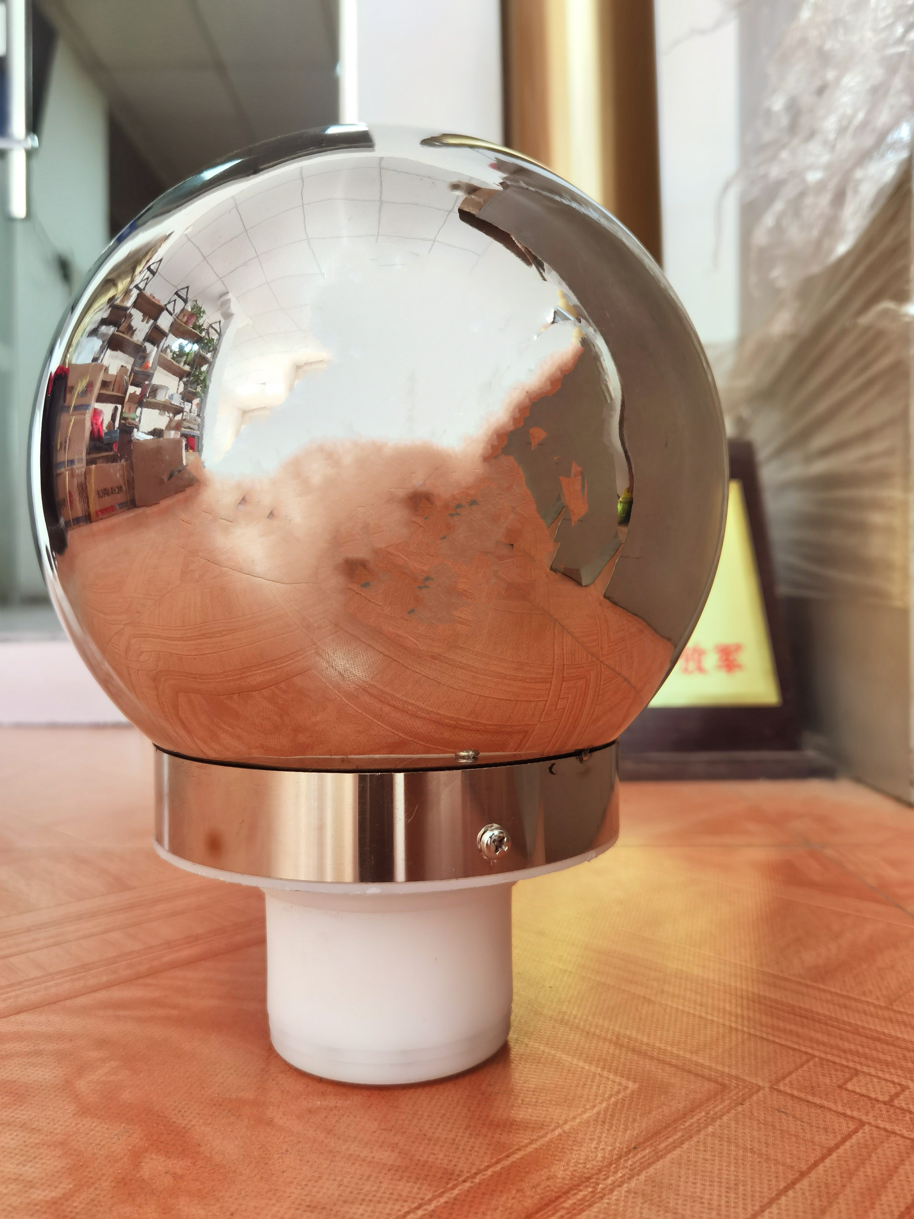 户外旗杆球头球座360度顺旋转风球头旗杆配件旋转圆球盘不锈钢 200mm