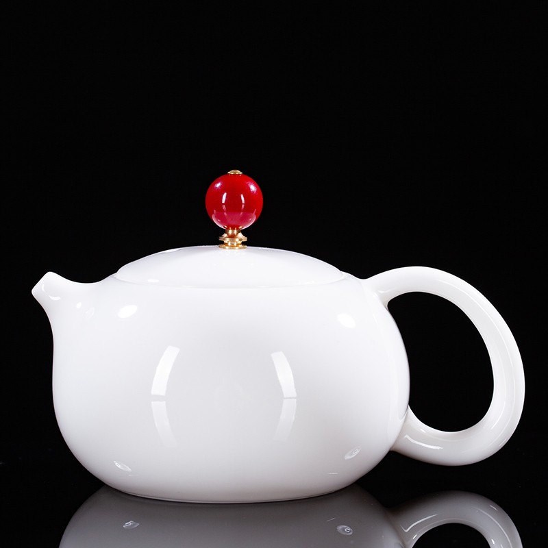 瓷有福德化羊脂玉瓷西施壶办公家用陶瓷泡茶壶功夫茶具单壶带过滤大