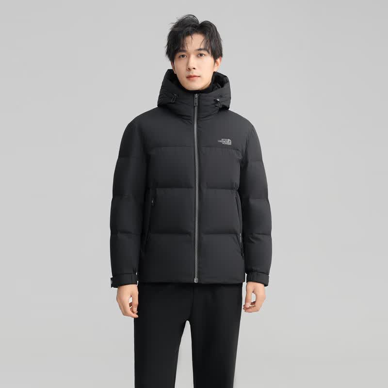 雪中飞新款百搭时尚男士短款连帽羽绒服休闲百搭保暖防寒显瘦亲肤 黑色|8056 XL 180/96A
