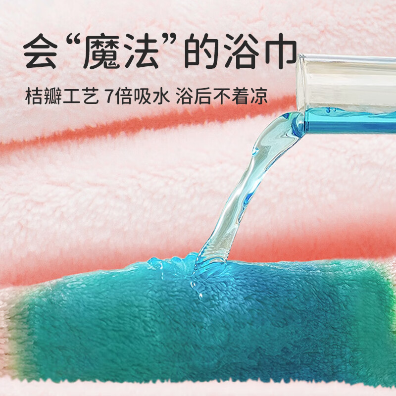 三利儿童浴巾大童2026新款比纯棉吸水男女宝宝游泳速干洗澡加厚珊瑚绒 萌狮紫 210g 60*120cm