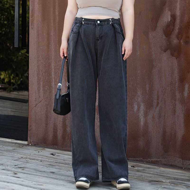 宁墅胖mm加肥加大号300斤肥胖女人穿的裤子300斤特大码胖mm高腰阔腿牛