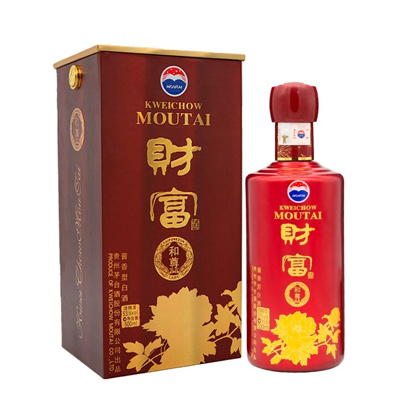 茅台(moutai)贵州茅台股份有限出品 财富酒 53度酱香型高度白酒500ml