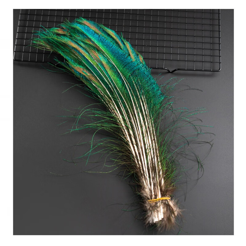 雅空孔雀尾羽毛真孔雀羽毛翎尾大眼睛diy饰品家居摆设客厅婚 35厘米