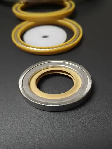 黄色聚四氟骨架油封轴径8-45mm级干磨防尘ptfe不锈钢唇 8*18*6 黄色