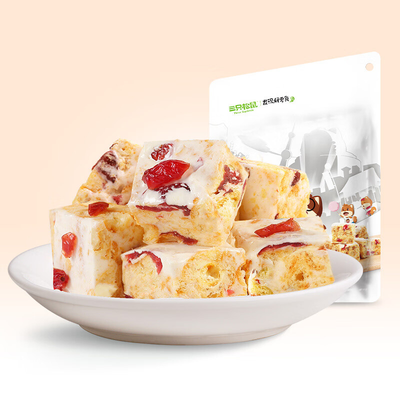 三只松鼠(three squirrels)奶萨萨165g/袋雪花酥奶芙牛