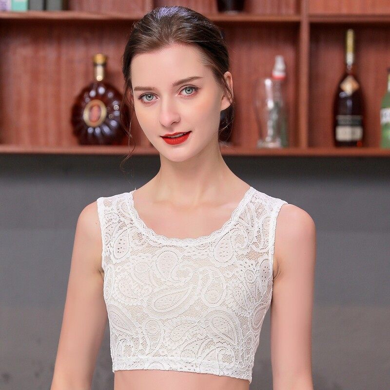 源夫人蕾丝抹胸防走光内搭 背心裹胸内衣女夏吊带打底短款半截t恤上衣