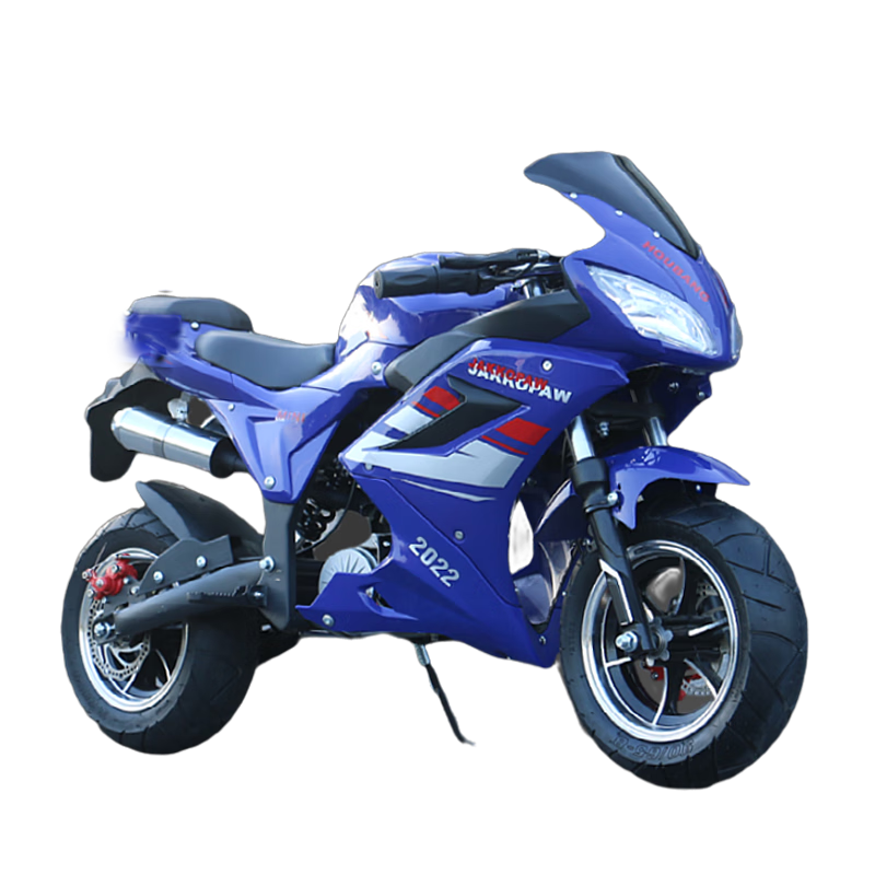 电动摩托车两轮迷你大中跑儿童成人款迷你跑车电动充电款小趴赛 蓝色