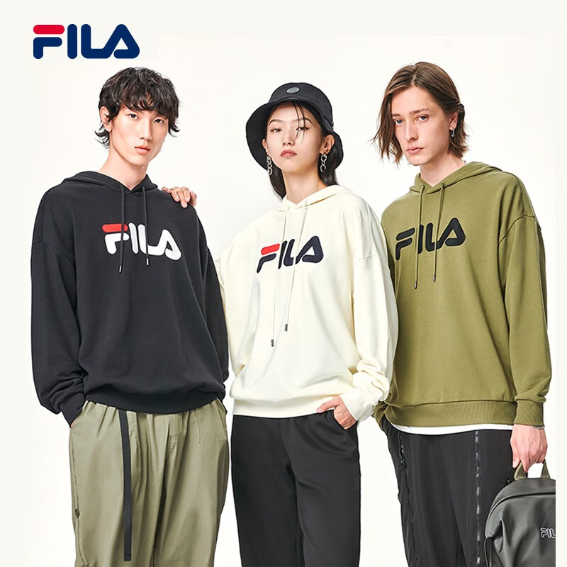 斐乐2021新款上市,斐乐2021秋装新款 fila 斐乐官方情侣款连帽卫衣 2021秋季新款男女同款休闲运动上衣字母