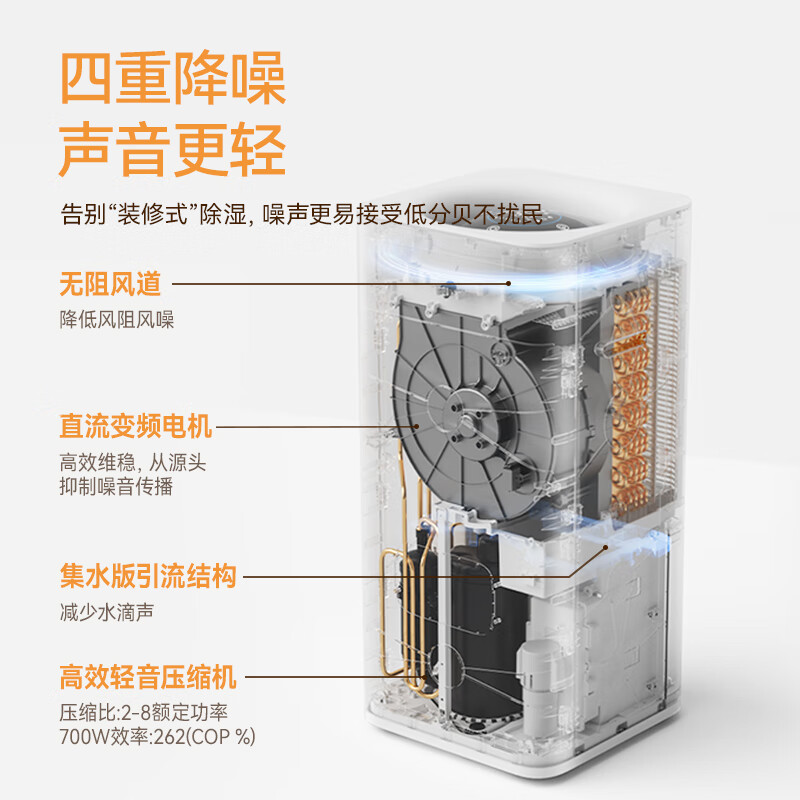 airx气熙 除湿机抽湿机吸湿器家用干燥机净化器地下室除潮防霉除湿器wifi控制D5除湿净化一体机 50L/天 70-120㎡