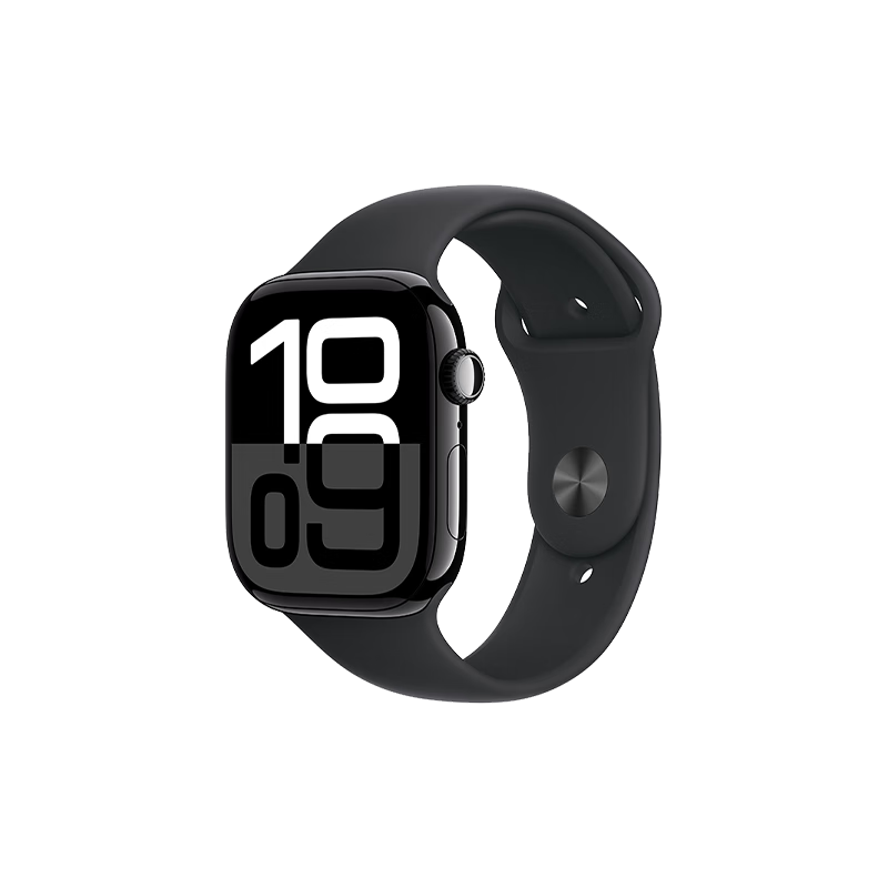 【95成新】Apple/苹果 Watch Series 10 智能手表GPS+蜂窝款46毫米亮黑色铝金属表壳黑色运动型表带M/L MWYK3CH/B