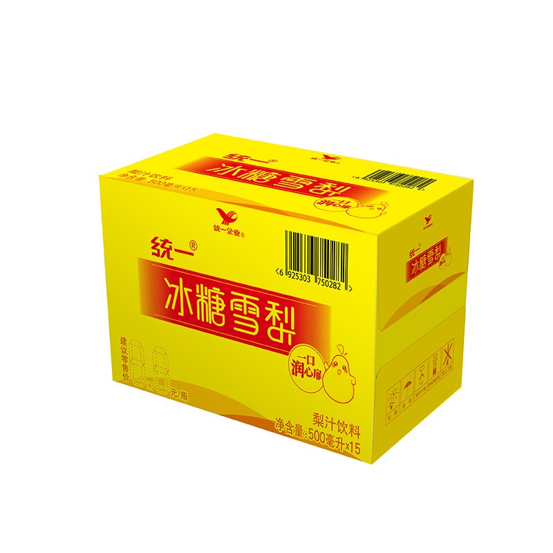 统一冰糖雪梨(梨汁饮料)富含维c饮品整箱装 500ml*15瓶