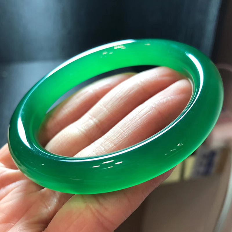 虎薇阳绿手镯绿玉髓手镯少女款手镯源条镯子女款 送礼推荐520礼物