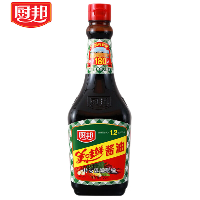厨邦酱油特级生抽 多规格酿造酱油调味料品 美味鲜特级生抽760ml