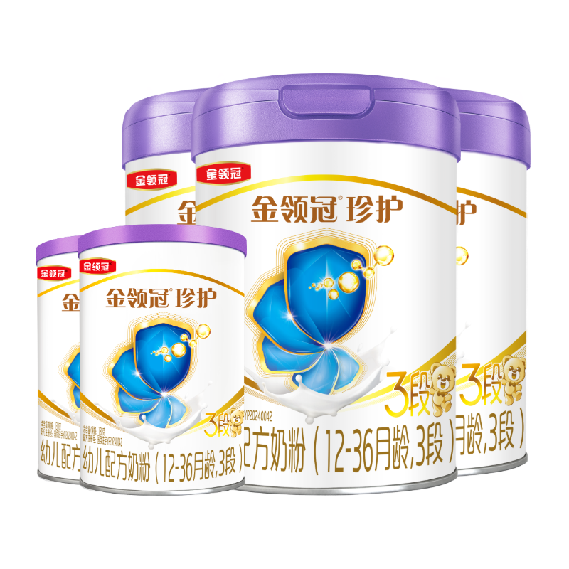 金领冠 珍护系列 幼儿奶粉 国产版 3段 900g*3罐+180g*2罐 礼盒装