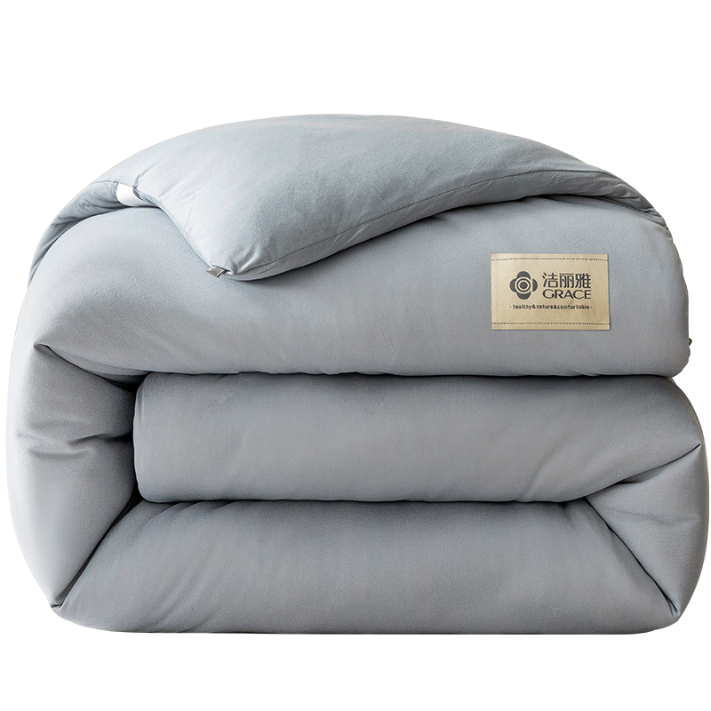 洁丽雅10A抗菌秋冬四季被双人学生宿舍被芯被空调被 经典灰200*230cm8斤