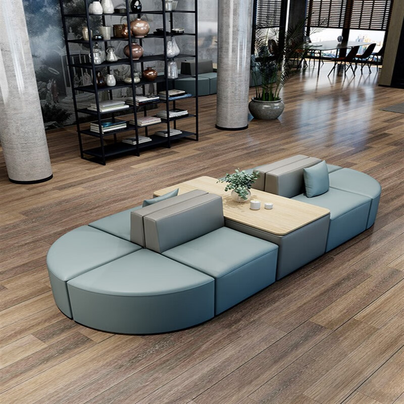 渺帆简约创意办公接待商务沙发酒店大厅商场异形组合靠背卡座休息区