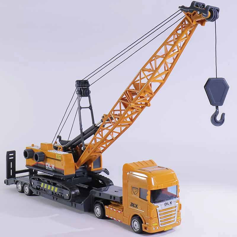 仿真大吊车玩具工程车模型儿童宝宝履带重型起重机可升降 单拖车 大