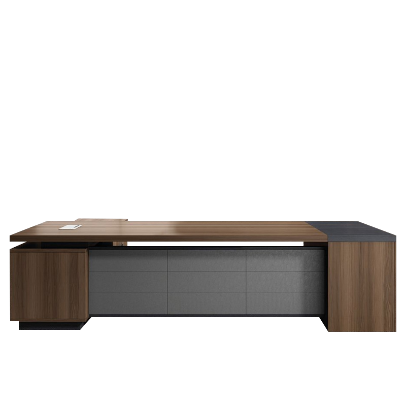 隆旭 办公家具老板桌总裁桌简约现代大气大班台经理室办公桌  2.8米*1米含侧柜（方向左右可选）