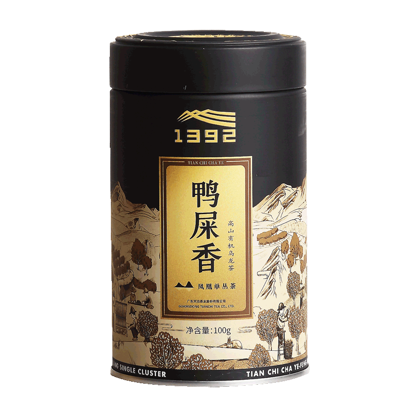 天池茶業(yè)1392鳳凰單樅[七彩]鴨屎香 正宗潮州單叢禮盒潮汕特級(jí)烏龍茶 [有機(jī)]烏崠鴨屎香100g*1罐