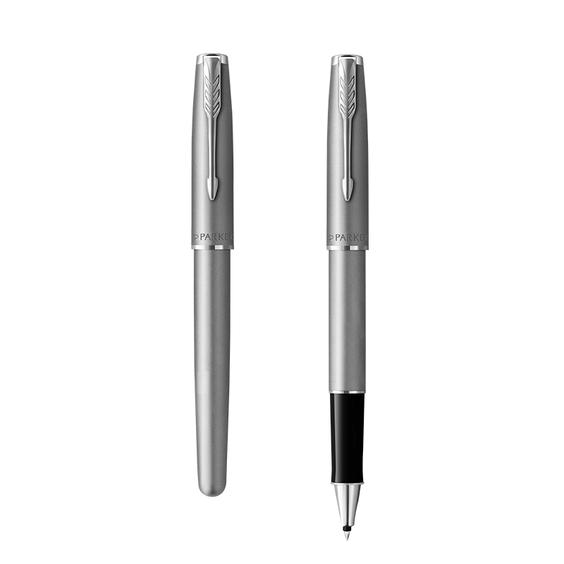 派克（PARKER）高端簽字筆 商務(wù)辦公送禮 男女生日禮品 卓爾金屬緞面鋼桿白夾寶珠筆