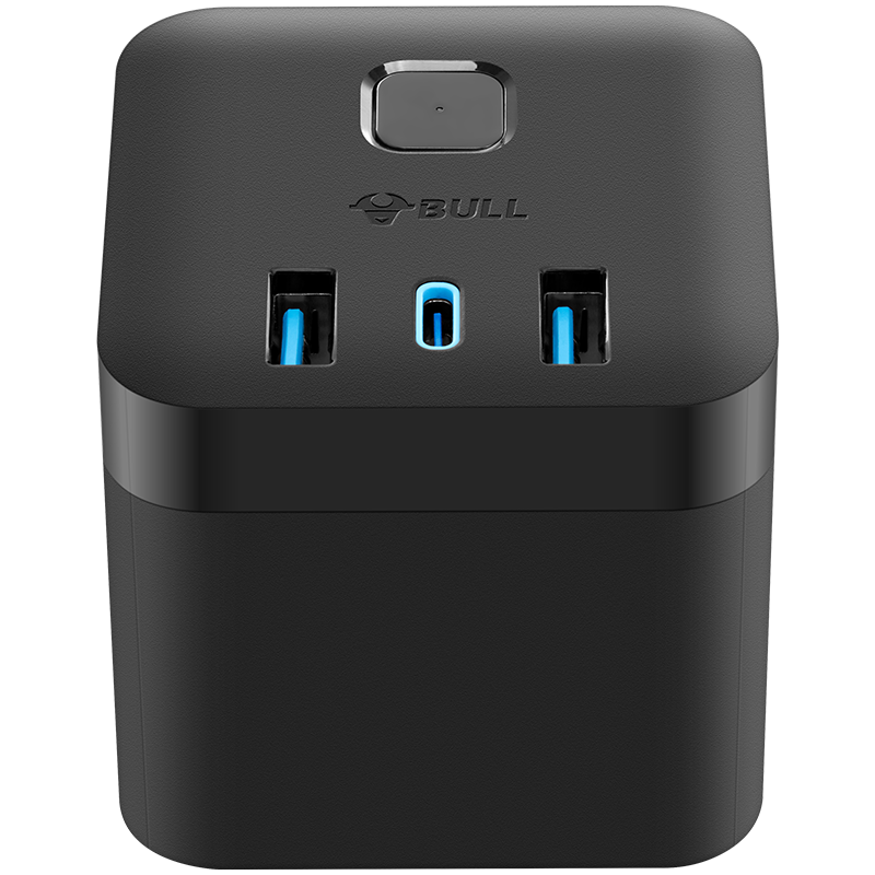 拍2件 公牛（BULL）20W PD苹果快充魔方插座/插线板/插排/接线板 Type-c口+USB口+3插孔 无线 黑色 GNV-UU220 140.2元（合70.1元/件)