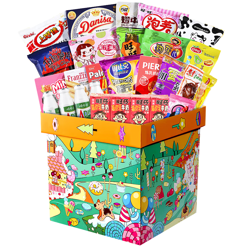 狗牙儿休闲零食大礼包送女生成人儿童整箱巨型薯片礼盒中秋节礼品