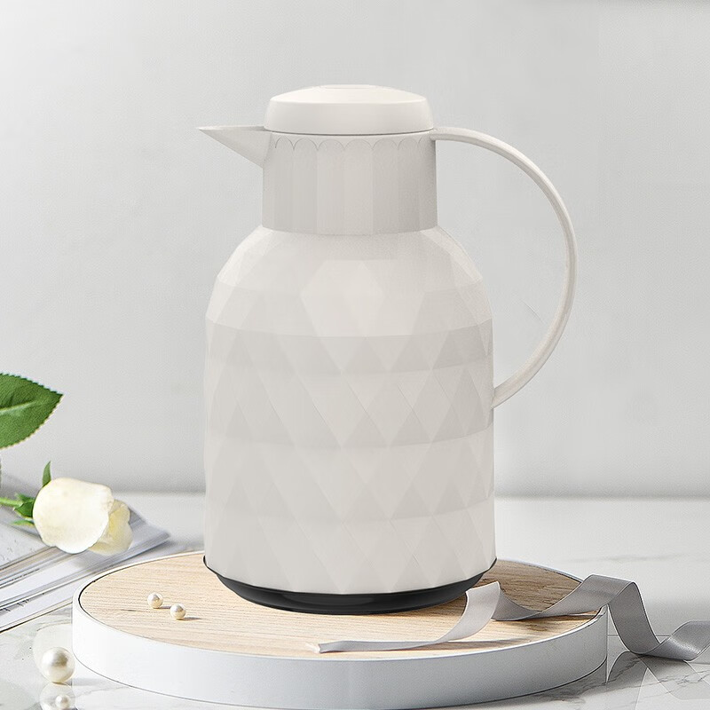 乐唯诗（LOVWISH）保温壶2025新款家用保温水壶宿舍大容量暖壶保温暖瓶热水瓶开水壶 钻纹保温壶【按压款】红色1400ml