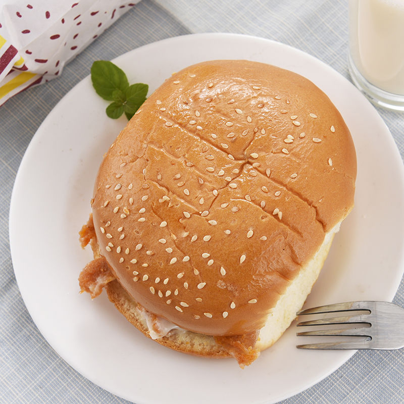 汉堡面包闽相都现做现发营养早餐奶酪夹心面包弭黎 比格汉堡120g*5个