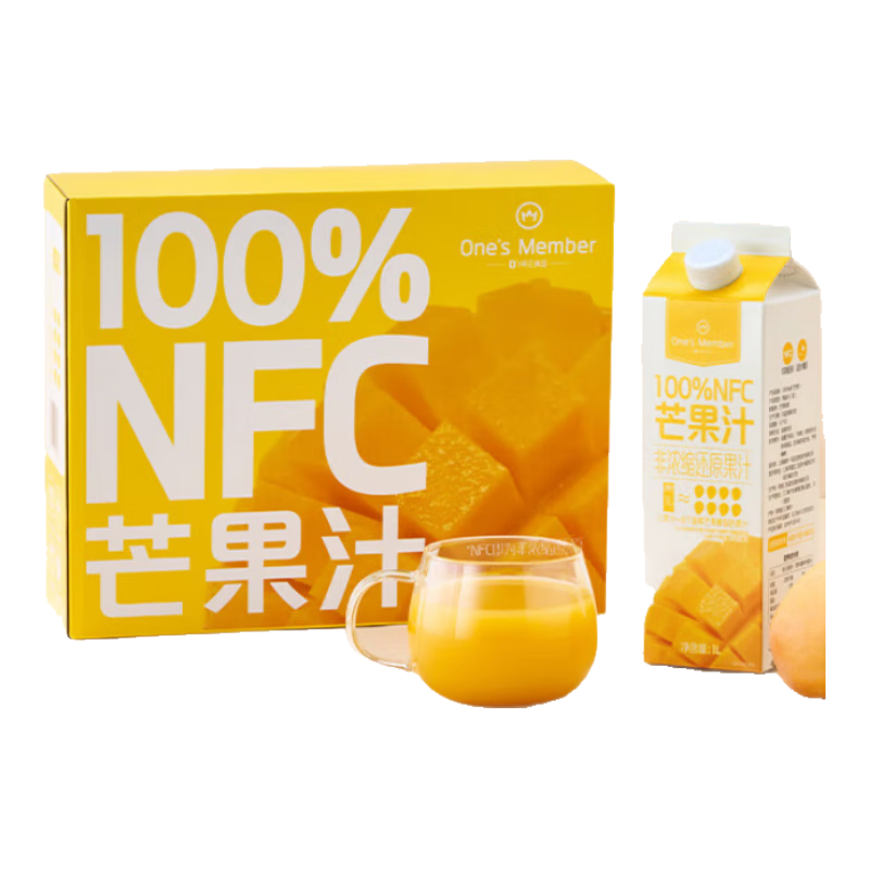 ���ڲ�����1�Ż�Ա��100%NFCâ��֭ 0֬0���Ӵ�����֭�ʹ�ˮ��ե֭��Ʒ����1L*4����װ 47Ԫ