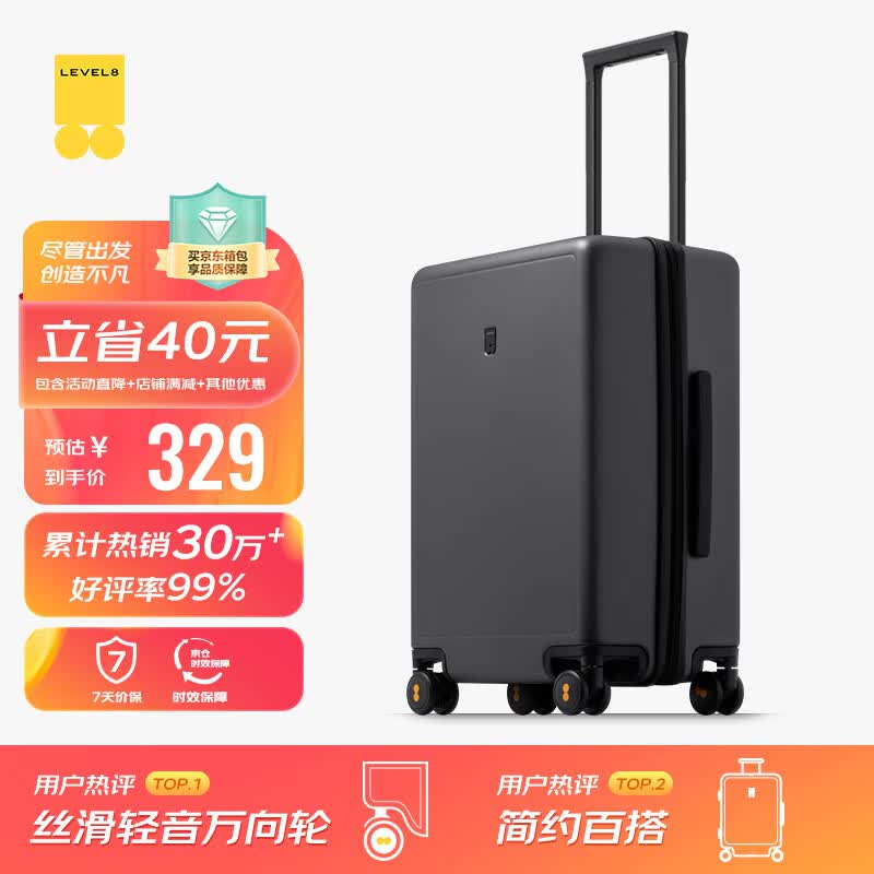 地平线8号（LEVEL8）行李箱旅行箱登机箱20英寸德国科思创PC箱体男女拉杆箱 灰色属于什么档次？