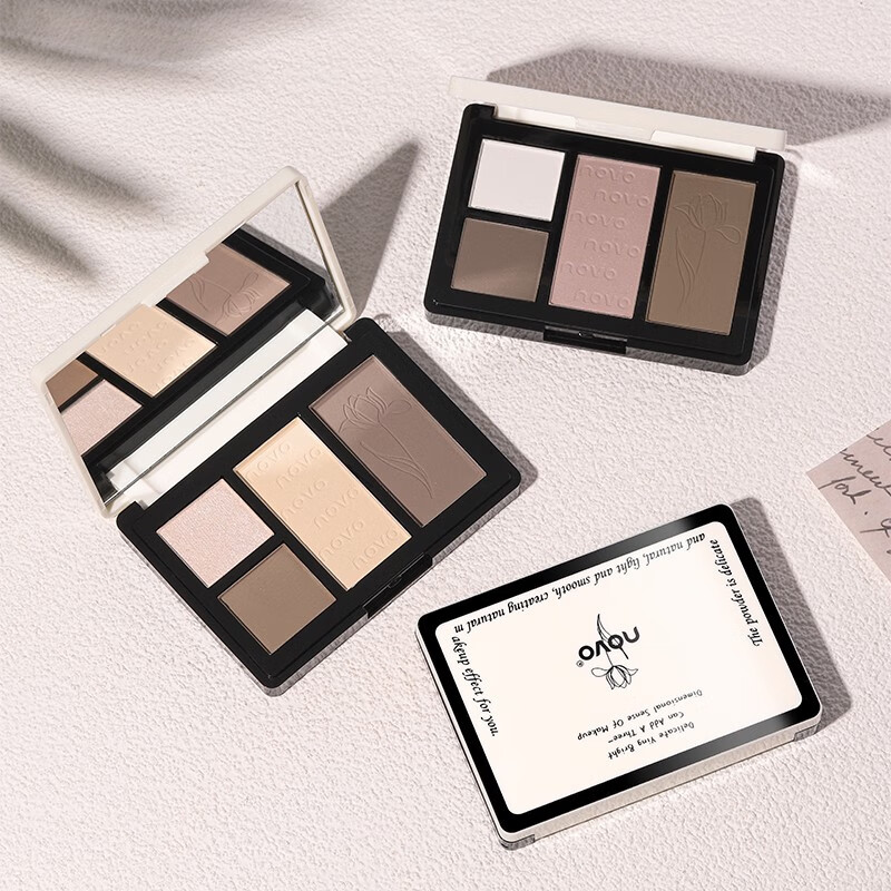 NOVO修颜盘高光修容盘修颜阴影鼻影侧影哑光珠光双重质地全脸修容盘 01#黄调自然盘