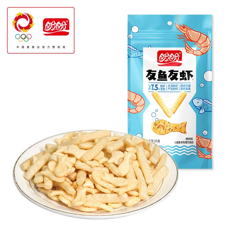盼盼友鱼友虾小袋装薯片休闲解馋追剧膨化学生宿舍小零食 友鱼友虾25g