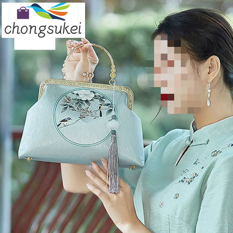 bmoi旗袍配包汉服女斜挎送妈妈中国风刺绣母节礼物搭配旗袍口金包的