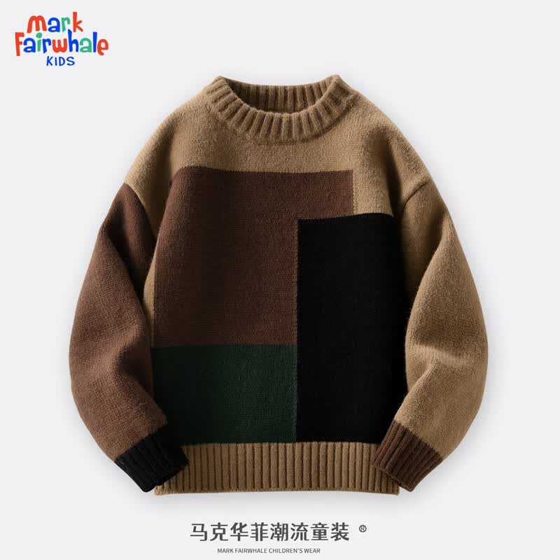 马克华菲男童毛衣2023新款时尚宽松秋冬季中大童打底衫加绒加厚儿童针织衫 咖 150怎么样,好用不?