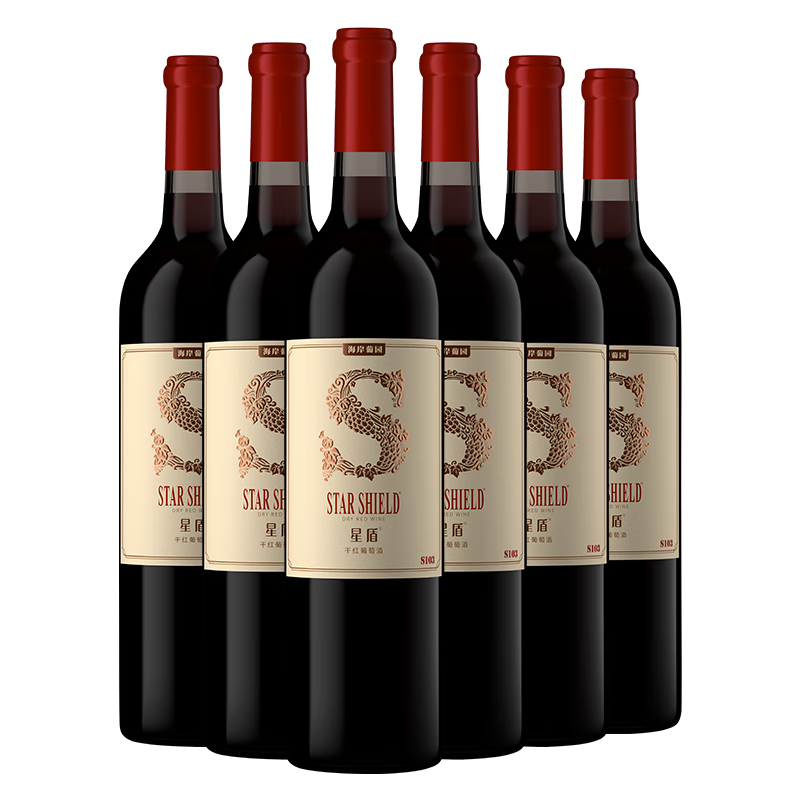 張?jiān)?海岸葡園赤霞珠S103 干紅葡萄酒 750ml*6  整箱裝 中秋禮品約會(huì)
