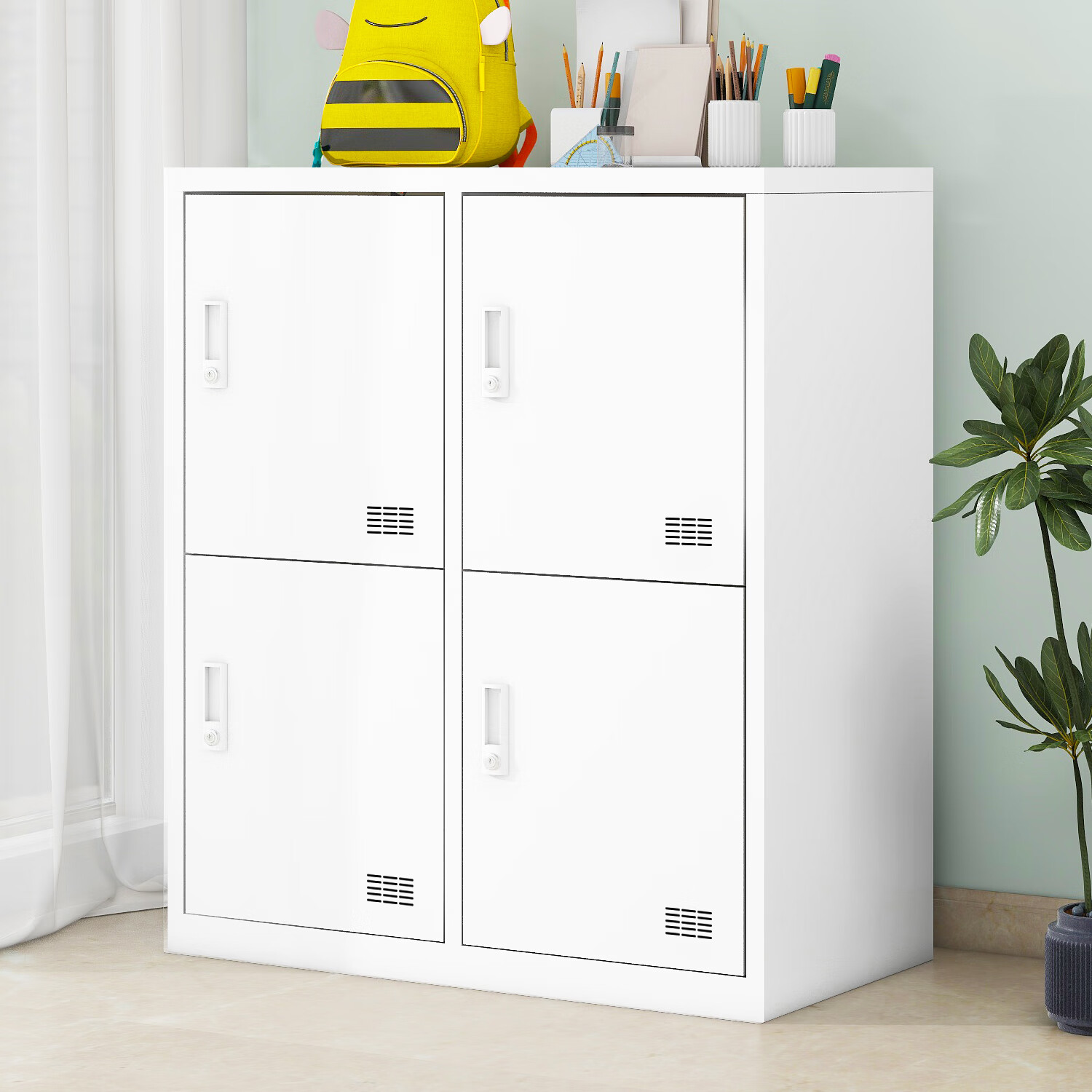 洛克菲勒钢制员工更衣柜教室储物柜学校学生书包柜幼儿园玩具书本寄存