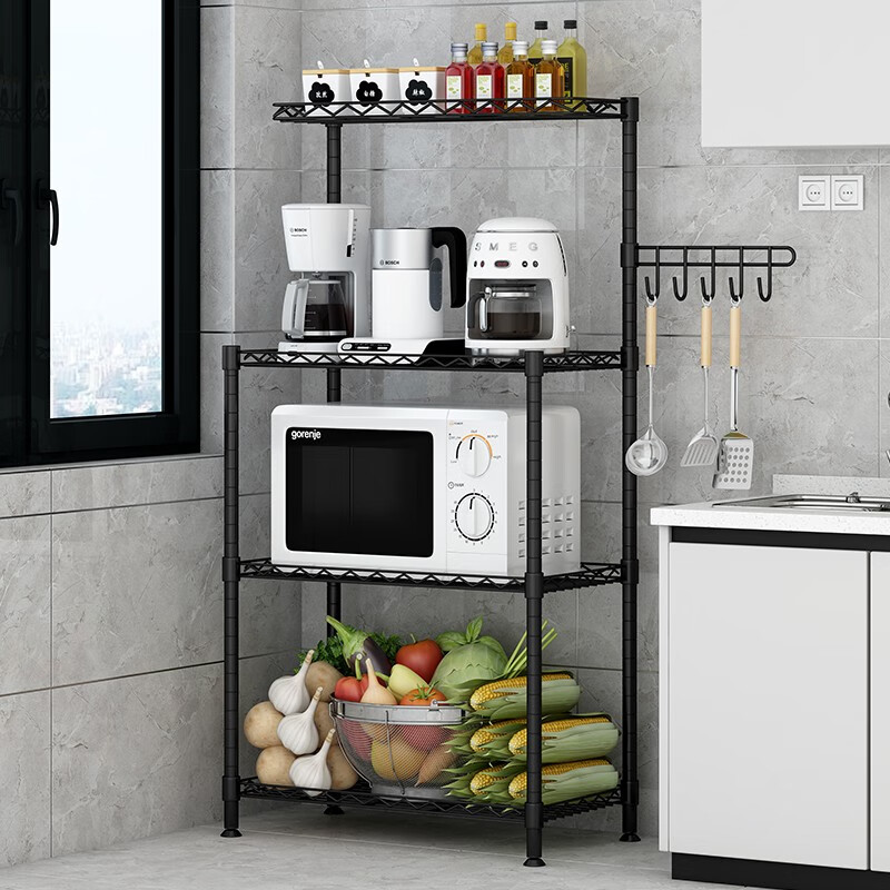 亚思特 厨房置物架 客厅卧室阳台家用货架 微波炉架烤箱架 落地收纳架