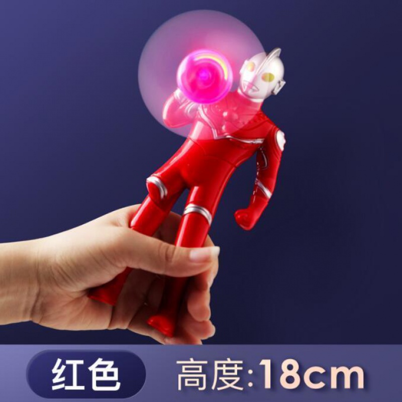 D【a2+sd】奥特曼风扇发光玩具手摇小型手持手压超人电风扇手动扇 红色奥特一个装 手压发光风扇