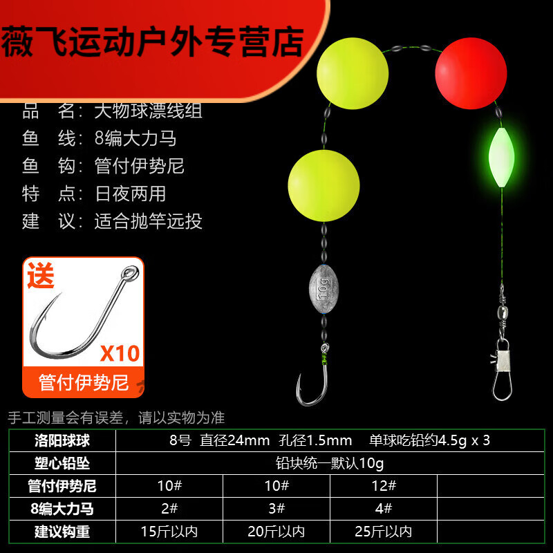 山头林村浮钓草鱼线组洛阳球球钓组球漂球形浮漂滑漂路亚远投抛竿路滑