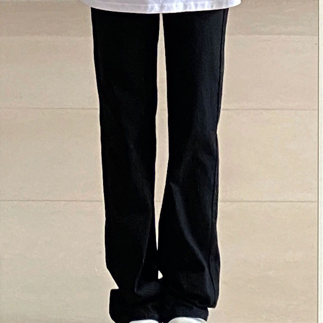 奔瑜裤子女秋冬天小个子女生显高阔腿休闲裤2023秋季新款黑色牛仔裤女