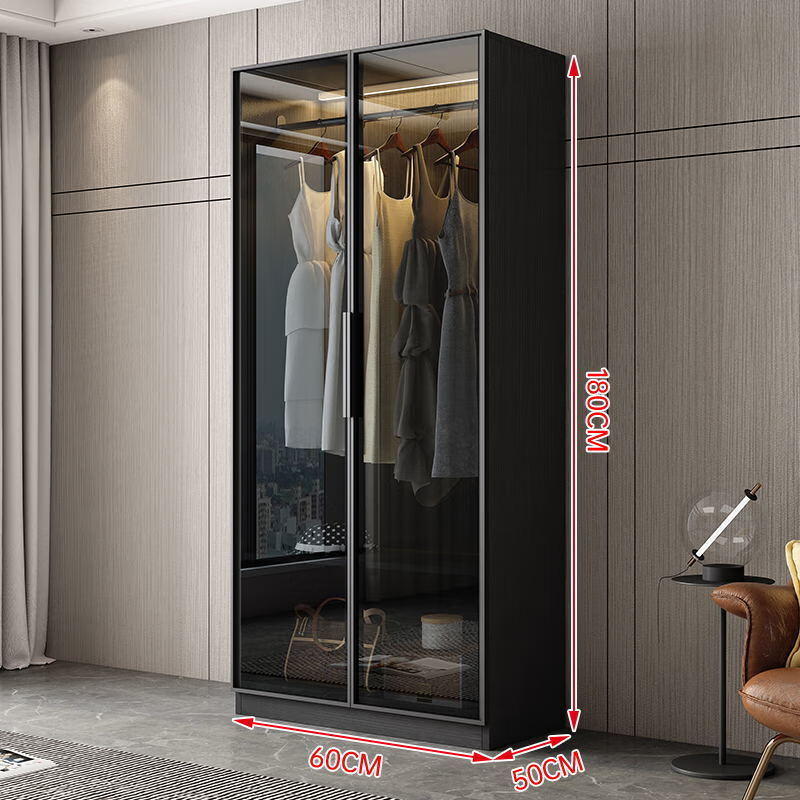 宜家(e-hom)官方直销玻璃衣柜衣橱定制家用卧室小户型轻奢简约现代