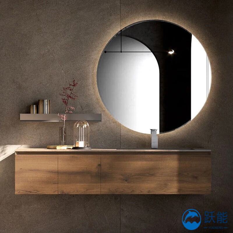 阅霖 侘寂风洗漱台 侘寂风原木极简浴室柜组合岩板卫生间现代轻奢洗漱