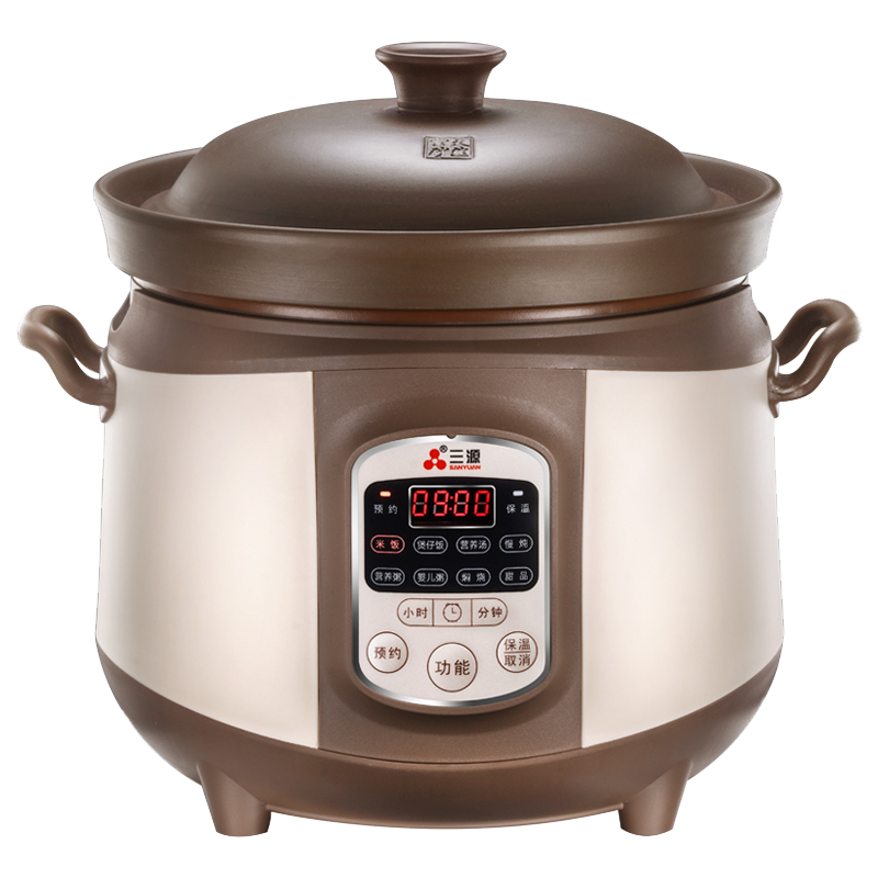 三源電燉鍋紫砂電飯鍋多功能家用2L湯鍋智能預約定時(shí)保溫慢燉燜燒砂鍋煲仔飯柴火飯嬰兒輔食湯煮粥鍋 4L電飯煲【可煮飯】 4L