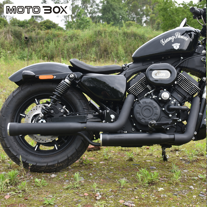 梭图适配香帅650排气管改装建设重机xsn眼镜蛇尾段声浪低沉浑厚 黑色